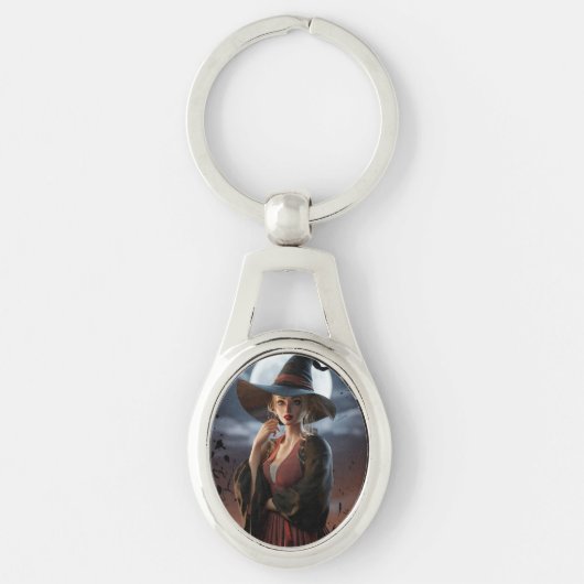 Moonlit Witch Esthetisch Onderzetter Sleutelhanger (Voorkant)