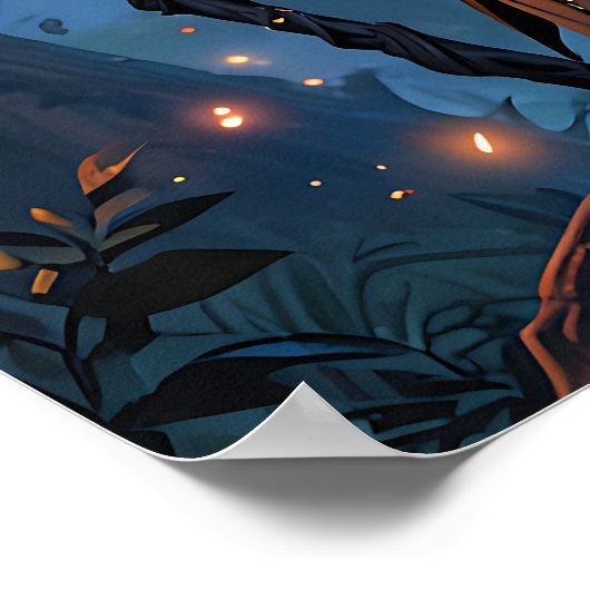 Moonlit Witch in Enchanted Forest Poster (Hoek)