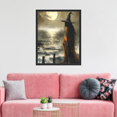 Moonlit Witch van het Zee Canvas Afdruk (Insitu (Woonkamer))
