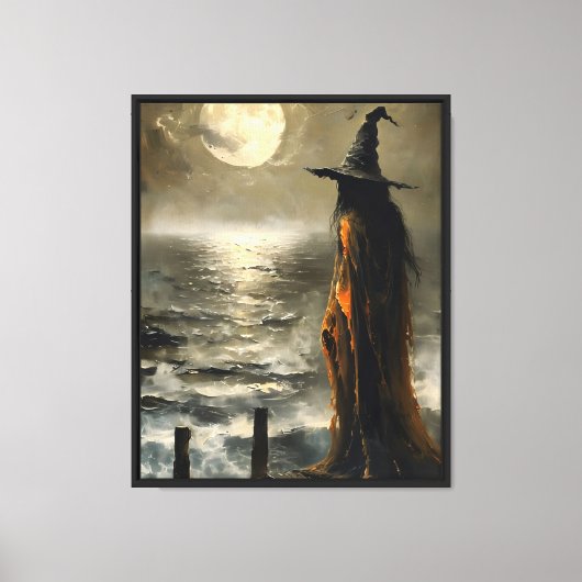 Moonlit Witch van het Zee Canvas Afdruk (Voorkant)