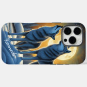 Moonlit Wolf Howling in het bos Case-Mate iPhone Case (Achterkant (horizontaal))
