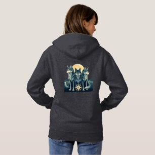 Moonlit Wolf Pack Guardians Mystical Compass Art Hoodie