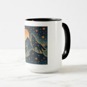 Moonlit Wolves & Mount Fuji – Japanese Night Art Mok (Voorkant rechts)