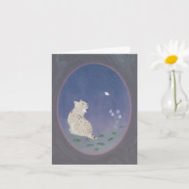Moonlit Woodland Bobcat Small Greeting Card  Kaart