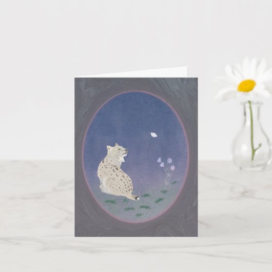 Moonlit Woodland Bobcat Small Greeting Card  Kaart (Kleine Plant)