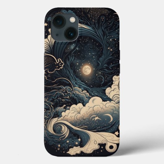 Moonlit Zee Waves Fantasy Case-Mate iPhone Case (Achterkant)