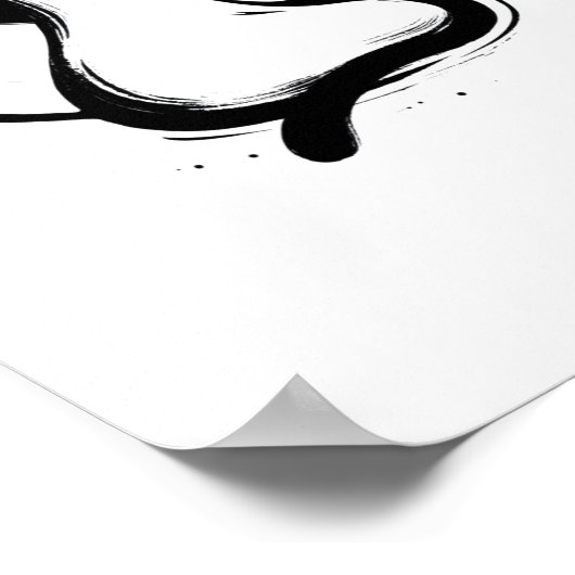 Moonlit Zen Cat Poster (Hoek)