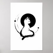 Moonlit Zen Cat Poster (Voorkant)