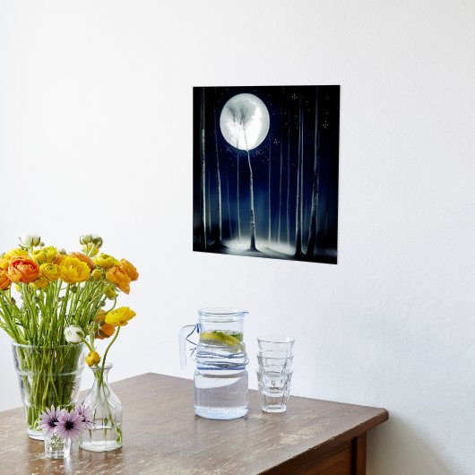 Moonlite Birch Trees Folie Afdrukken (Laag (Keuken))