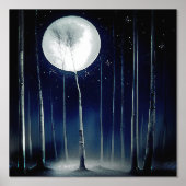 Moonlite Birch Trees Folie Afdrukken (Voorkant)