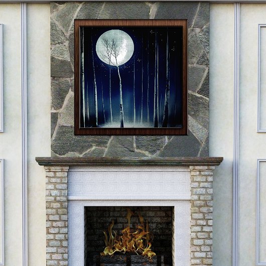 Moonlite Birch Trees Folie Afdrukken