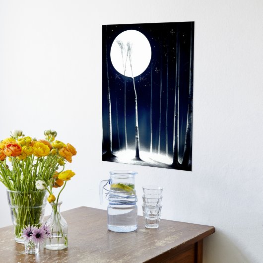 Moonlite Birch Trees Folie Prints (Laag (Keuken))