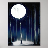 Moonlite Birch Trees Folie Prints (Voorkant)