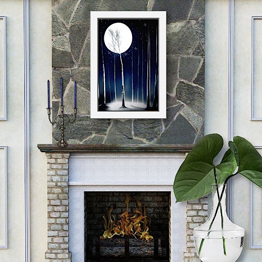 Moonlite Birch Trees Folie Prints