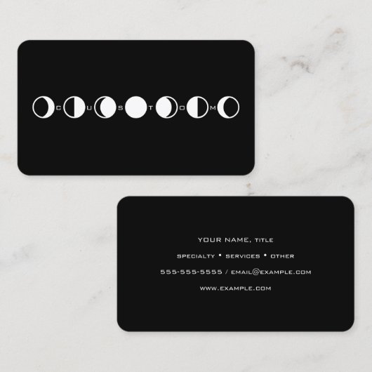 MOONPHRASE Cool Modern Moon Phase Visitekaartje (Voorkant / Achterkant)