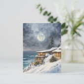 Moonrise boven Big Sur in de winter Briefkaart (Staand voorkant)