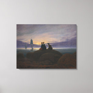 Moonrise door het Zee (door Caspar David Friedrich Canvas Afdruk