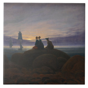 Moonrise door het Zee (door Caspar David Friedrich Tegeltje