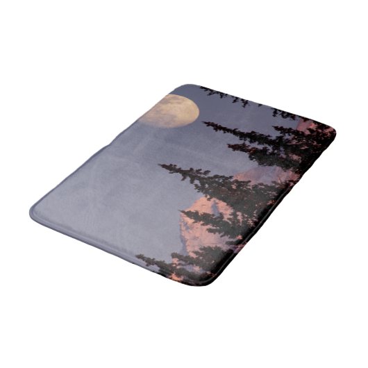 Moonrise Early Winter | Anchorage, Alaska Badmat (Gekanteld)