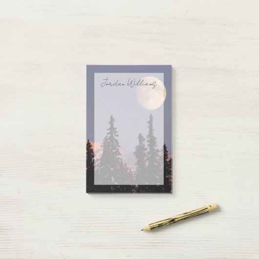 Moonrise Early Winter | Anchorage, Alaska Post-it® Notes (Op bureau)