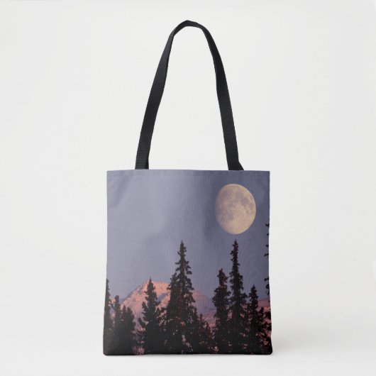 Moonrise Early Winter | Anchorage, Alaska Tote Bag (Voorkant)