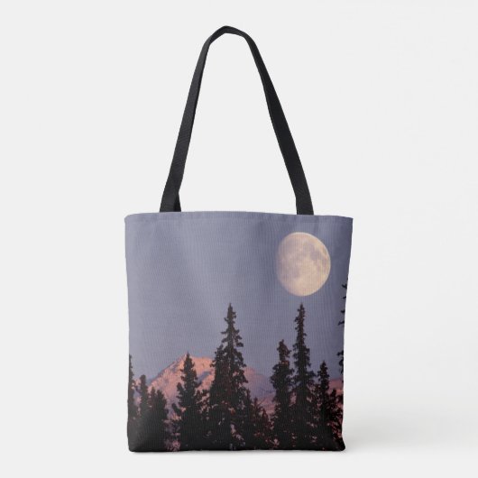 Moonrise Early Winter | Anchorage, Alaska Tote Bag (Achterkant)