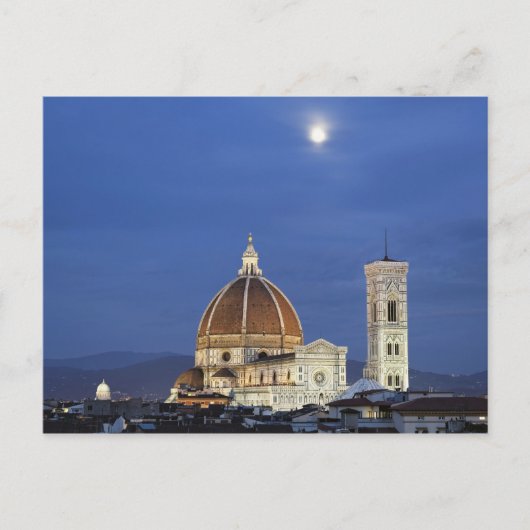 Moonrise en Florence Cathedral, Basilica di Briefkaart (Voorkant)