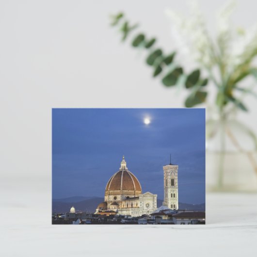Moonrise en Florence Cathedral, Basilica di Briefkaart (Staand voorkant)