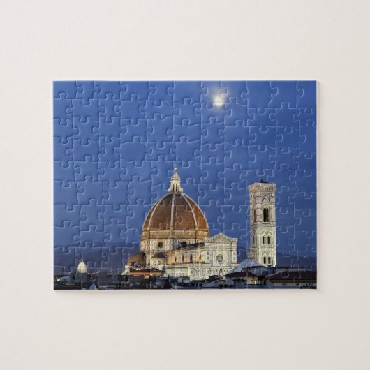 Moonrise en Florence Cathedral, Basilica di Legpuzzel (Horizontaal)