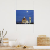 Moonrise en Florence Cathedral, Basilica di Poster (Keuken)