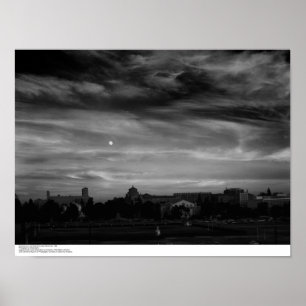 Moonrise from near Residence Halls, november 1966 Poster