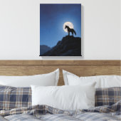 Moonrise Horse Cliff Silhouette Art Canvas Afdruk (Insitu (Slaapkamer))