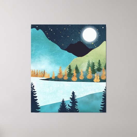 Moonrise Lake Canvas Afdruk (Voorkant)