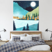 Moonrise Lake Canvas Afdruk (Insitu (Slaapkamer))
