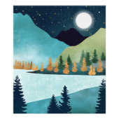 Moonrise Lake Foto Afdruk (Voorkant)