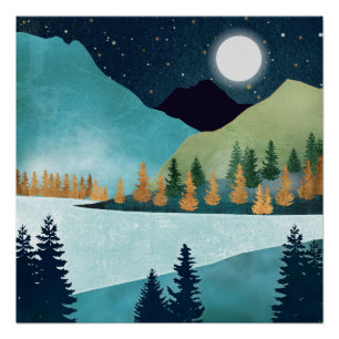 Moonrise Lake Perfect Poster