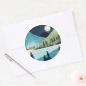 Moonrise Lake Ronde Sticker (Envelop)