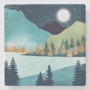 Moonrise Lake Stenen Onderzetter