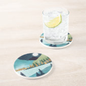 Moonrise Lake Zandsteen Onderzetter (Zijkant)