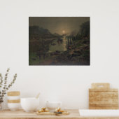 Moonrise op de Ohio Poster (Keuken)