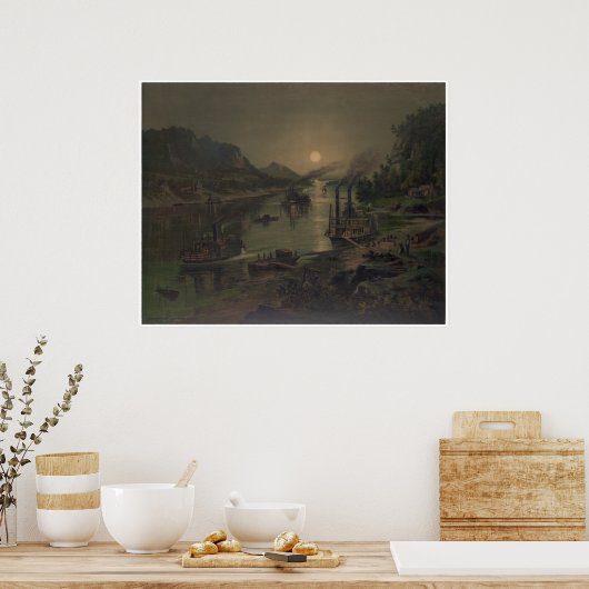 Moonrise op de Ohio Poster (Keuken)