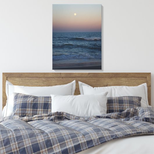Moonrise over de Atlantische #4705 Canvas (Insitu (Slaapkamer))