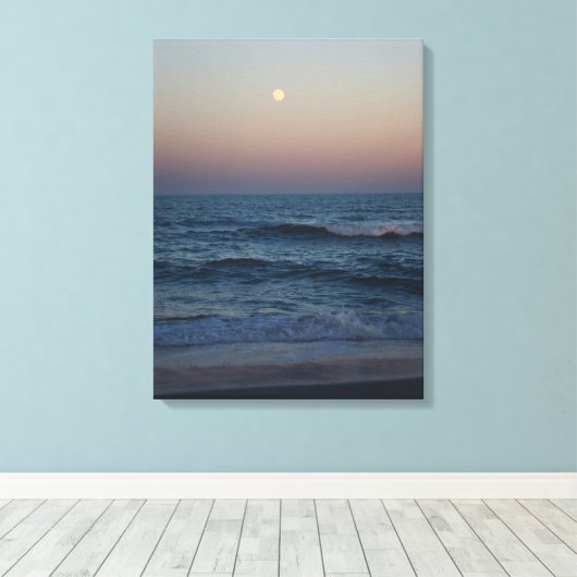 Moonrise over de Atlantische #4705 Canvas (Insitu (Houten vloer))