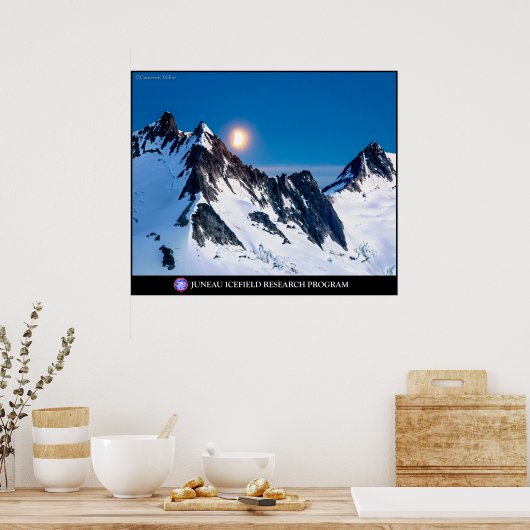 Moonrise over de bergen poster (Keuken)