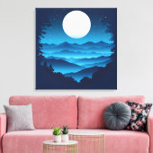 Moonrise over de Blue Ridge Canvas Afdruk (Insitu (Woonkamer))