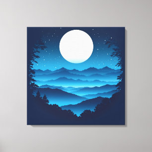 Moonrise over de Blue Ridge Canvas Afdruk