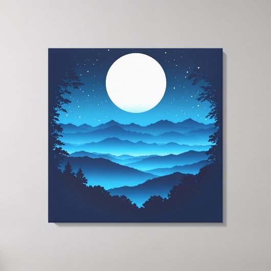 Moonrise over de Blue Ridge Canvas Afdruk (Voorkant)