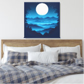 Moonrise over de Blue Ridge Canvas Afdruk (Insitu (Slaapkamer))