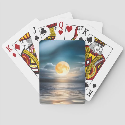 Moonrise over de oceaan pokerkaarten (Achterkant)