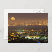 Moonrise over de San Diego skyline Briefkaart (Voorkant / Achterkant)
